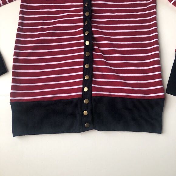 Coco and Main Women’s Size Large Stripped Button Snap Down Cardigan - Picture 5 of 13